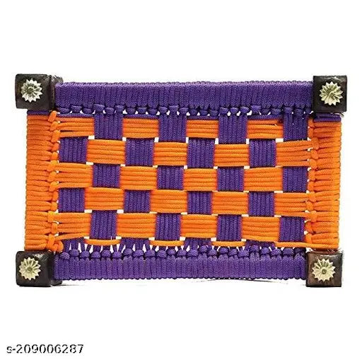 Wooden Singhasan (Khaat/Cot/Charpai) for Ladoo Gopal Ji, sizes 0-8, assorted colors & designs, Indian handicraft