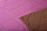 Soft, cosy reversible AC comforter (Pink & Brown), double-sized, hypoallergenic microfibre filling. Made in India