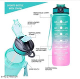 Multi-colored, leak-proof, durable BPA-free water bottles (2 packs) with motivational time markers, ideal for fitness and outdoor activities