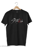 Black cotton blend t-shirt with Stray Kids quote for men, premium quality, bio wash, vinyl printed front