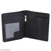 Solid leather men's wallet with 2 compartments, premium quality trendy design, ideal for formal use