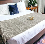 Beige floral pure cotton sofa throw, elegant and comfortable home accessory for added warmth and style