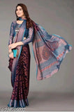 Chiffon Micro Floral saree fabric, printed net blouse for Indian fashion