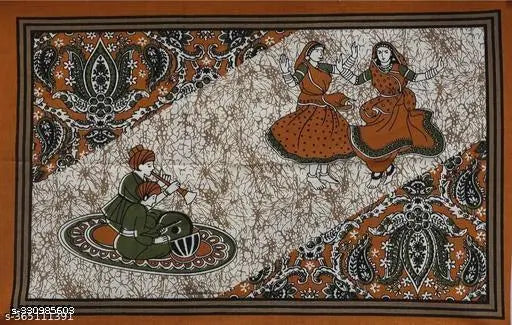 White superfine cotton queen-size flat sheets (90x100), Jaipuri pattern, 2 pillow covers, ideal for summer