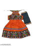 Cute designer cotton lehenga choli dupatta set for girls (12-18 months), embellished with intricate embroidery, ideal for Indian festivals like Onam, Vishu, Diwali, or wedding functions