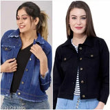 Denim jacket combo pack 2: Unique, stylish denim jackets for teens (12-16 years), solid pattern