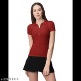 Classic polycotton unisex polo shirt, solid color with short sleeves and ribbed collar, suitable for women and girls, sustainable cotton, made in India