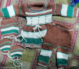 Wool striped winter frock combo set for kids (0-6M), Indian origin