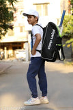 Greenblack heavy duty cricket kit bag with single bat pocket for kids 12-16 years, featuring polyester net material and attractive design. Ideal for indoor and outdoor use. Indian-made sports gear