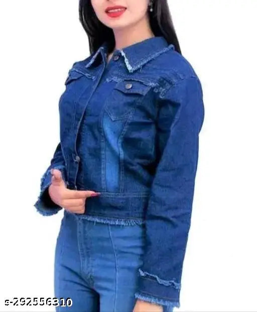 Trendy denim jacket for kids, solid color, long sleeves, 10-16 years sizes, stylish wardrobe essential