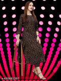 Cotton Kurta Set Women's Printed Pattern, long-sleeved kurta with palazzo bottomwear, Indian traditional attire