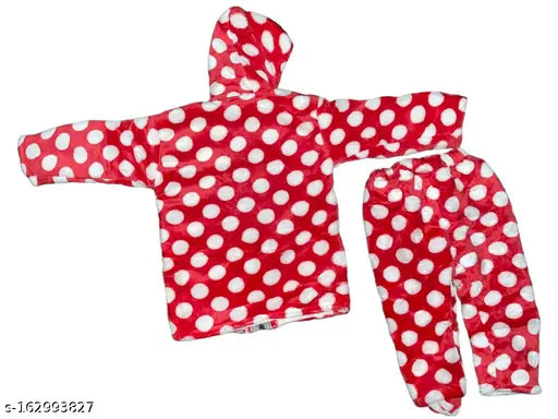 Soft wool hoodies for kids, printed net pattern in various sizes (0-3 Months, 3-6 Months, 0-2 Months). Made in India