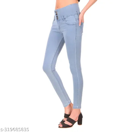 Light blue denim women's jeans, size 28-36 from India