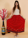 Rayon polka printed skirt combo with tassel, women's trendy partywear and daily use skirts, set of 2, Indian origin