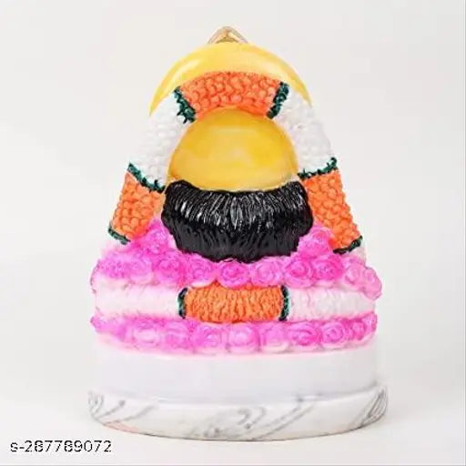 Marble Khatu Shyam Baba statue, 5 inch tall Indian god idol for home or office decor