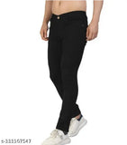 Black denim jeans by JovsHil, men's solid style in size 26 or 28