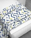 Blue & white abstract ac room comforter, 150 GSM single bed size, polyester material