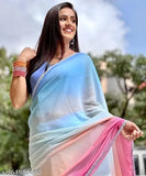 Yellow Kasavu Silk & Multicolor Banarasi Saree with Blouse Piece, Vichitra silk blend, Zari woven pattern, free size