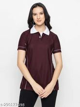 Striped polyester dry-fit lycra polo T-shirts for women, XL (40in bust, 29in length), Kepa Plus Size, India-made athletic wear