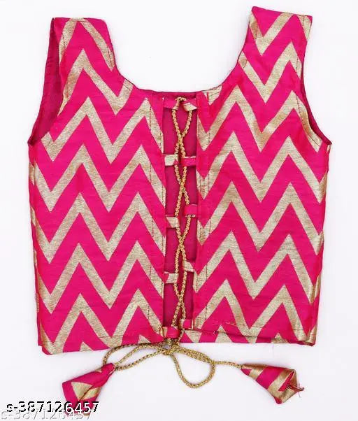 Georgette & net Indian lahenga choli with net dupatta, botanical stitch, short sleeves, for sizes 6-9 years