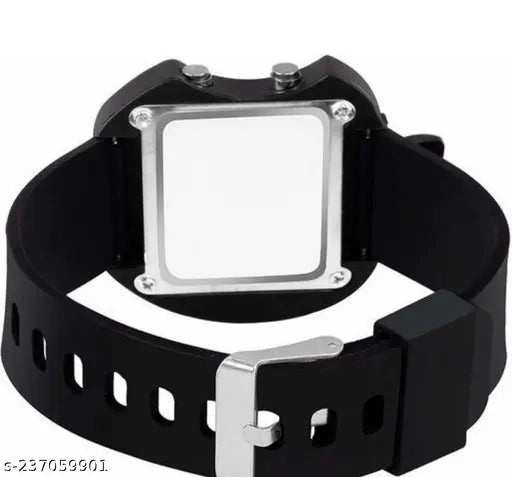 Black LED watches combo for kids, digital display, 4 pieces free size, Indian-made