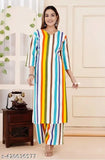 MultiColor Cotton Printed Kurta Palazzo Set - Rayon fabric, three-quarter sleeves, traditional yet contemporary design, Indian origin