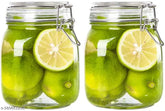 Airtight glass storage jars, 1000ml, food-grade BPA-free, clear design, leakproof with rubber ring, for kitchen storage (Pack of 2)