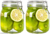 Airtight glass storage jars, 1000ml, food-grade BPA-free, clear design, leakproof with rubber ring, for kitchen storage (Pack of 2)