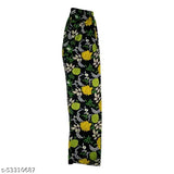 Synthetic polyester women's maxi pajama set of 4 (S, M, L, XL, XXXL), soft and breathable crepe fabric, not cotton, made in India