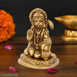 Brass Seated Hanuman idol, exquisite blessing posture, sacred temple decor, limited stock, Indian craftsmanship
