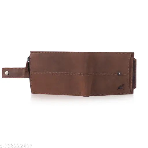 High-quality, lightweight, slim leather wallet for men, featuring 2 compartments and RFID protection, premium genuine leather jeans wallet