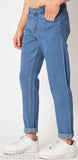 Blue light cotton denim jeans for men, solid pattern, size 32 (Indian sizing)