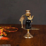 Brass Adi Shankara Shivalinga statue, 7cm high, intricate Indian religious artifact for puja showpiece