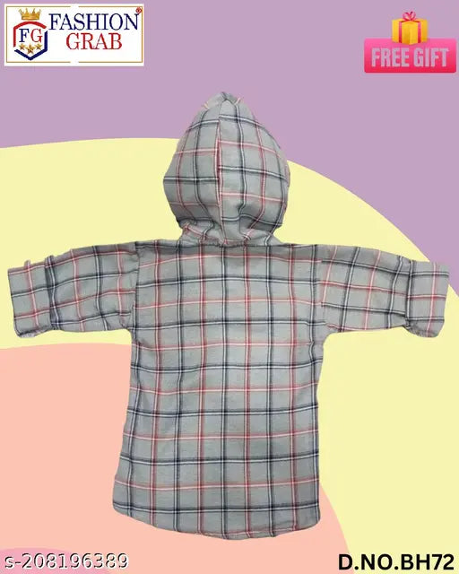 Cotton blend hoodie shirt with printed design, durable for active boys aged 2-9 years, premium quality & regular fit from India
