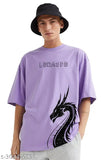 Trendy cotton blend oversized round neck casual T-shirt, plus size available, printed net pattern, short sleeves