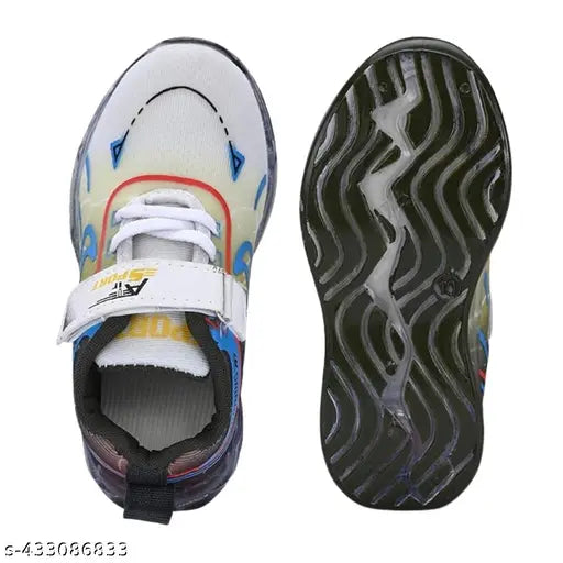 Premium synthetic colorblocked sneaker for kids, Velcro fastening and PVC sole, ideal for boys aged 2-8 years, made in India