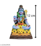 Exclusive resin Hindu God Shiva statue, 7cm x 12cm x 7cm. This idol of Bholenath represents destruction and renewal, promoting positive change in life. Placed at home or office for prosperity per Vaastu. Indian-origin