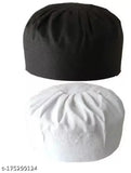 Black and white cotton Asad cap (pack of 2), traditional Islamic prayer skull cap from India