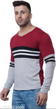 Striped cotton blend men's t-shirt combo, pack of 2 - versatile casual & party wear