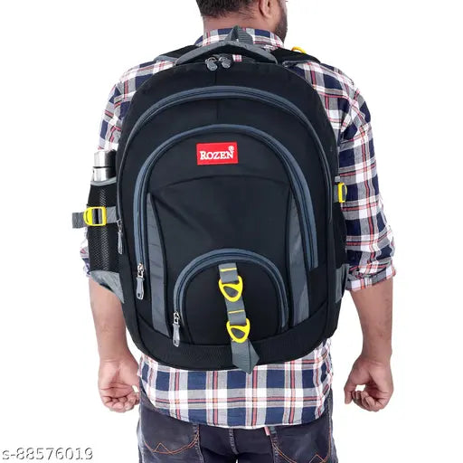 Black polyester classic kids backpacks, perfect for school essentials