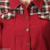 Stylish cotton blend twill jacket with long sleeves, printed net pattern in trendy women's size L from India