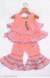 Cotton kids kurta set with printed palazzos for 6 months to 4 years, Indian clothing for toddlers