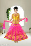 Sleeveless, embroidered polyester lehenga cholis in net fabric for 12-18 months kids, Indian craftsmanship showcased