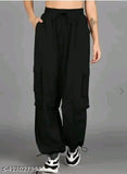 Solid polyester Asma Kargo pant, casual cargo-style pants for men, made in India