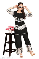 Printed net crepe kurta with palazzos for women, Aishani Drishya 3XL, 4XL, 5XL, 6XL