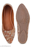 Brown synthetic printed ballerinas by OSKAV, comfortable and fashionable women's footwear
