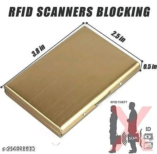 Stainless steel slim wallet, waterproof card holder for women & men. Max capacity 6 cards, ultra-slim & portable. Made with classic high-quality construction