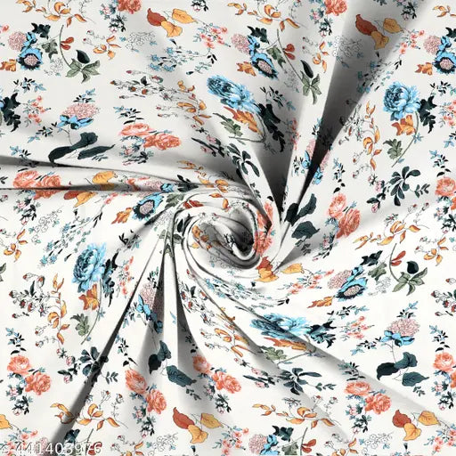 Cream cotton fitted floral bedsheets, superfine quality for adult summer use. Two pillow covers included, made in India