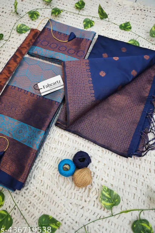 Unstitched art silk half saree with woven design and Zari work, Indian craftsmanship for women's traditional wear