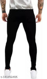 Black polycotton distressed knee-ripped skinny ankle jeans for men, stylish and affordable